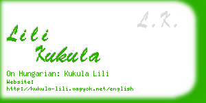 lili kukula business card